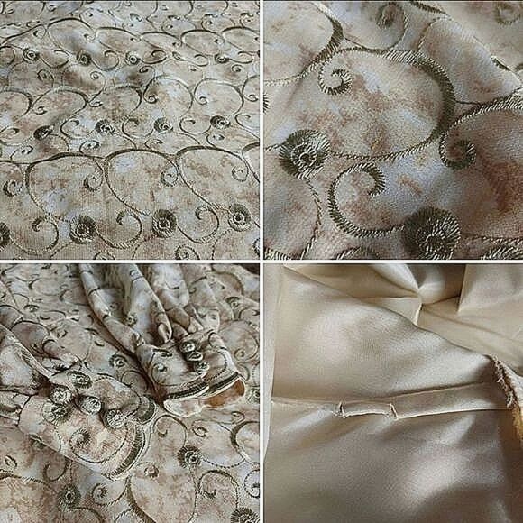 Vtg 70s tailor-made brocade formal V-neck faux wrap gown - Picture 13 of 14